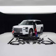 DRY CARBON BODY KIT for ZEEKR 9X 2025+

Set includes:
Front Lip
Front Bumper Canards
Fender Flares
Side Skirts
Roof Spoiler
Ducktail Spoiler
Rear Window Air Vent Trims
Trunk Lid Trim
Rear Bumper Fins
Rear Diffuser

Material: Dry Carbon

NOTE: Professional installation is required.