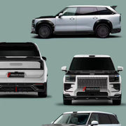 DRY CARBON BODY KIT for ZEEKR 9X 2025+ FORZA PERFORMANCE   custom fit OCEX Design
Set includes:

Front Lip
Front Bumper Vents
Headlight Cover Trim
Hood Bonnet
Front Fenders
Side Skirts
Rear Fenders
Roof Spoiler
Ducktail Spoiler
Rear Diffuser
Material: Dry Carbon

NOTE: Professional installation is required.