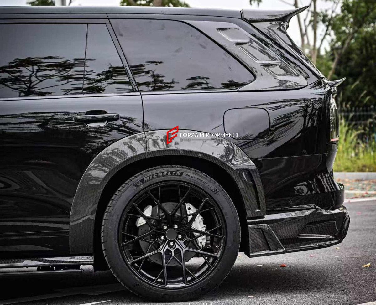 DRY CARBON BODY KIT for ZEEKR 9X 2025+

Set includes:
Front Lip
Front Bumper Canards
Hood Bonnet
Fender Flares
Side Skirts
Roof Spoiler
Ducktail Spoiler
Rear Window Air Vent Trims
Trunk Lid Trim
Rear Bumper Fins
Rear Diffuser

Material: Dry Carbon

NOTE: Professional installation is required.