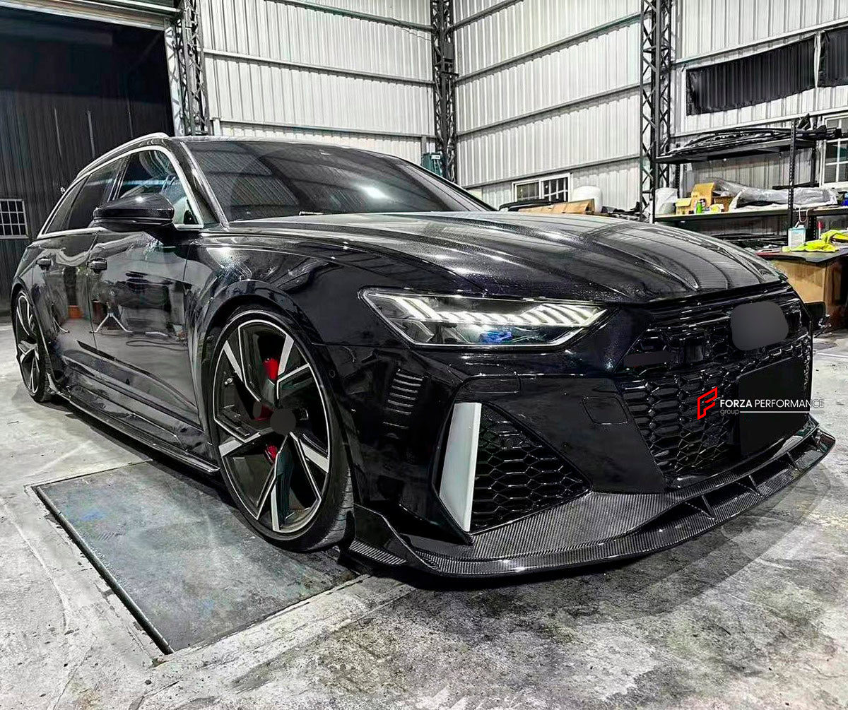 DRY CARBON BODY KIT for AUDI RS6 C8 2019 - 2023

Set includes:

Front Lip
Front Bumper Canards
Hood Bonnet
Side Skirts
Roof Spoiler
Rear Diffuser
Material: Dry Carbon

NOTE: Professional installation is required