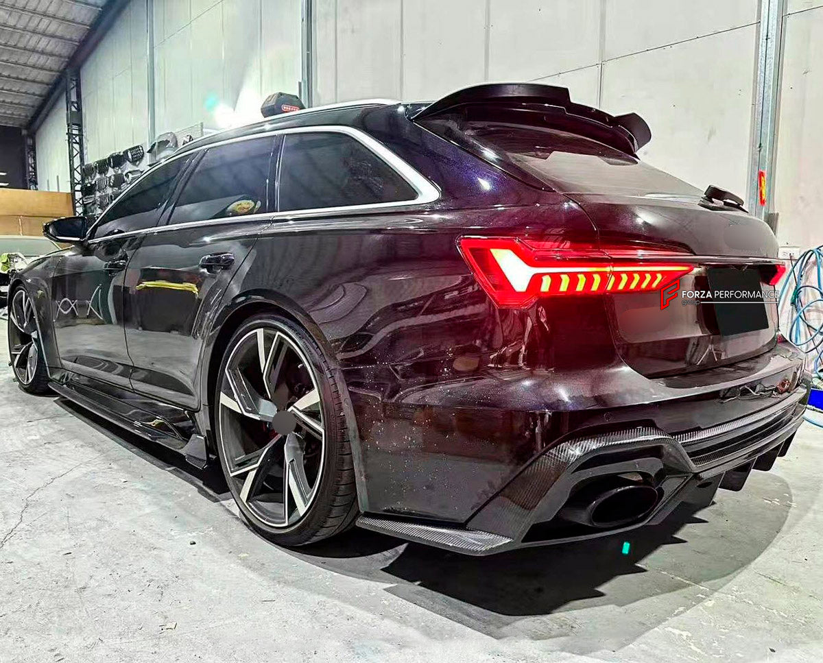DRY CARBON BODY KIT for AUDI RS6 C8 2019 - 2023

Set includes:

Front Lip
Front Bumper Canards
Hood Bonnet
Side Skirts
Roof Spoiler
Rear Diffuser
Material: Dry Carbon

NOTE: Professional installation is required