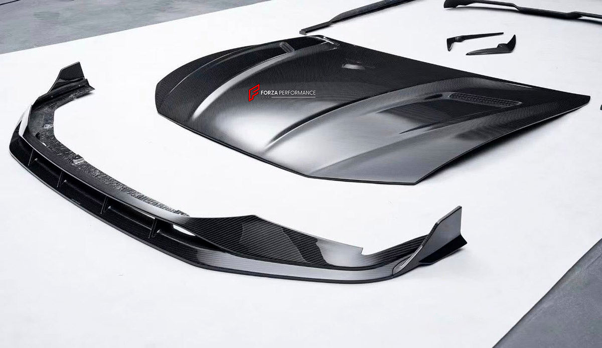 DRY CARBON BODY KIT for AUDI RS6 C8 2019 - 2023

Set includes:

Front Lip
Front Bumper Canards
Hood Bonnet
Side Skirts
Roof Spoiler
Rear Diffuser
Material: Dry Carbon

NOTE: Professional installation is required