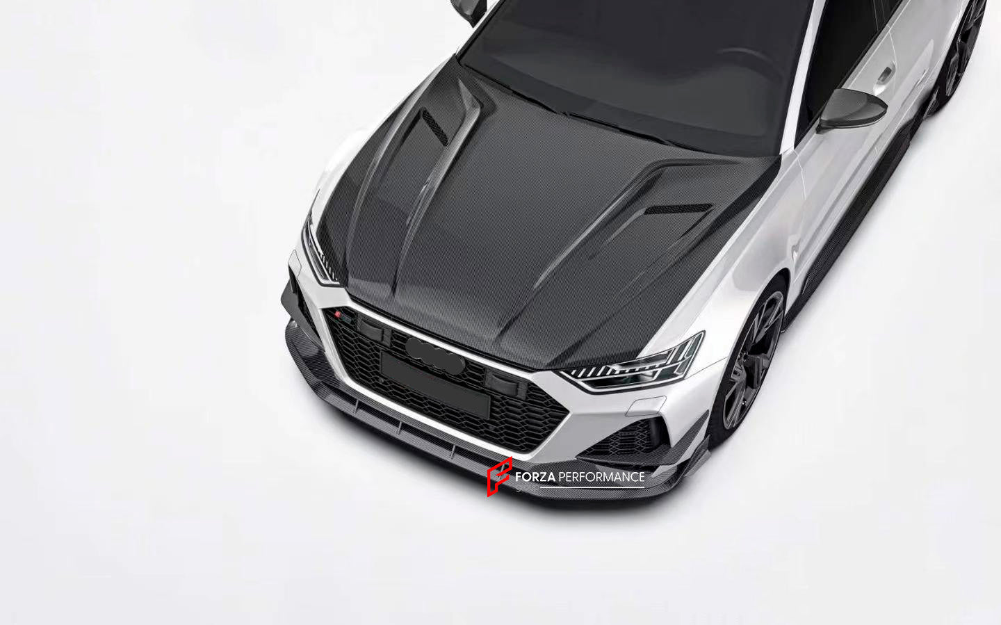 DRY CARBON BODY KIT WITH EXHAUST SYSTEM for AUDI RS6 C8 2019 - 2023

Set includes:

Front Lip

Hood
Side Skirts
Roof Spoiler
Rear Diffuser

Material: Dry Carbon Fiber

NOTE: Professional installation is required