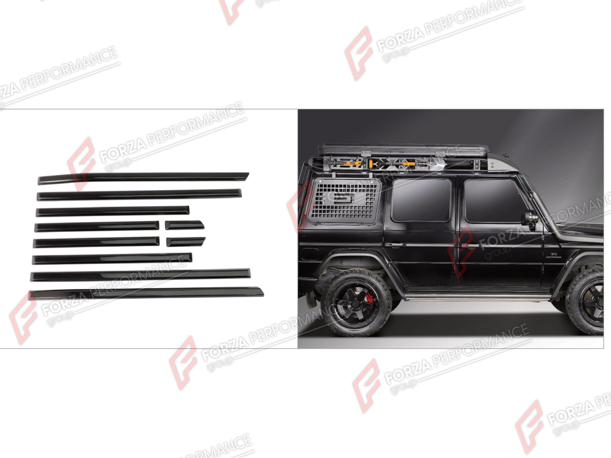 DRY CARBON BODY SIDE DOOR MOLDINGS for MERCEDES-BENZ G-CLASS W463 2008 - 2018

Set includes:
Body Side Door Moldings

Material: Dry Carbon

NOTE: Professional installation is required.
