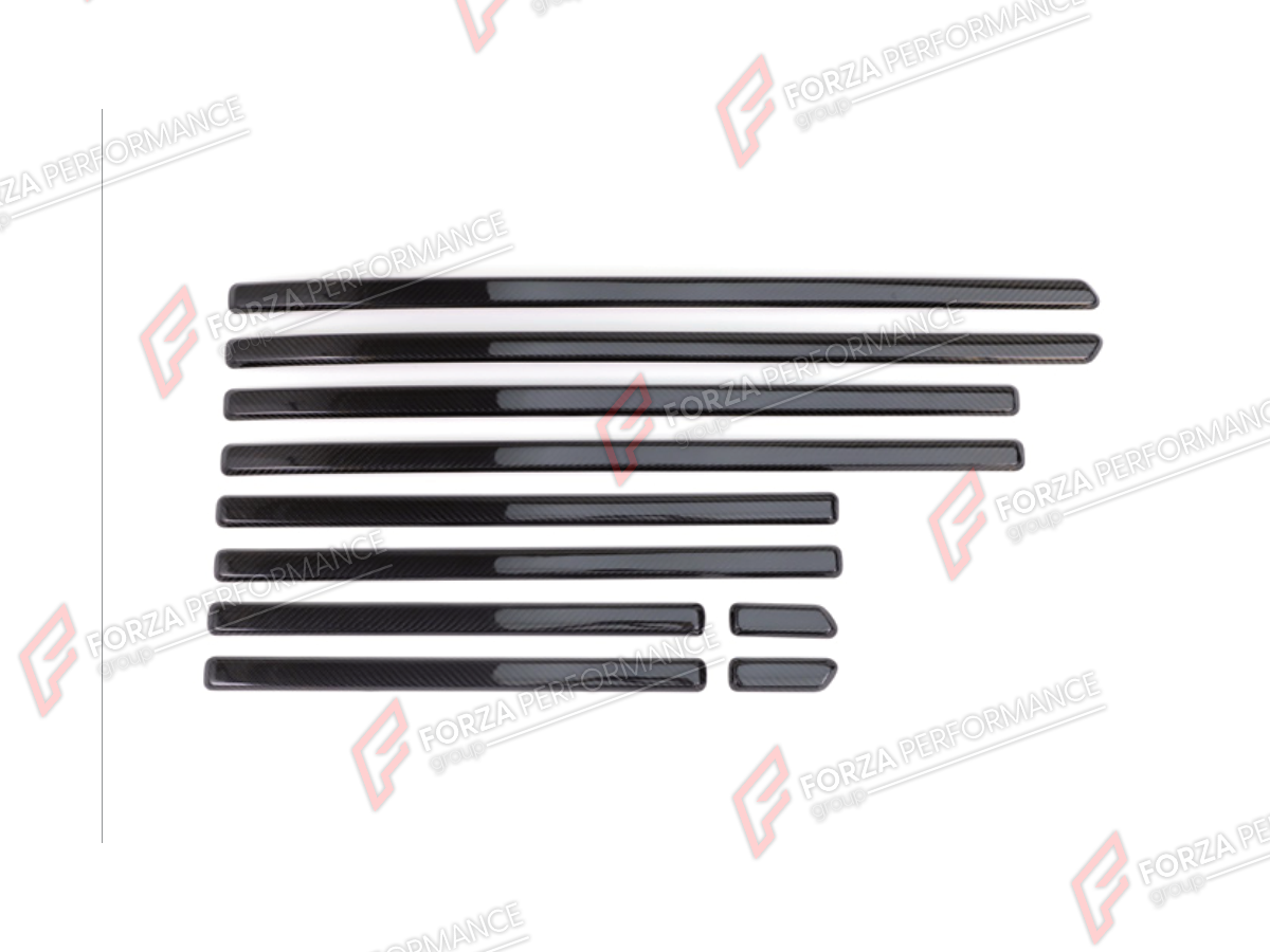DRY CARBON BODY SIDE DOOR MOLDINGS for MERCEDES-BENZ G-CLASS W464 2019 - 2024 FORZA PERFORMANCE custom fit Flat Style

Set includes:
Body Side Door Moldings

Material: Dry Carbon

NOTE: Professional installation is required.