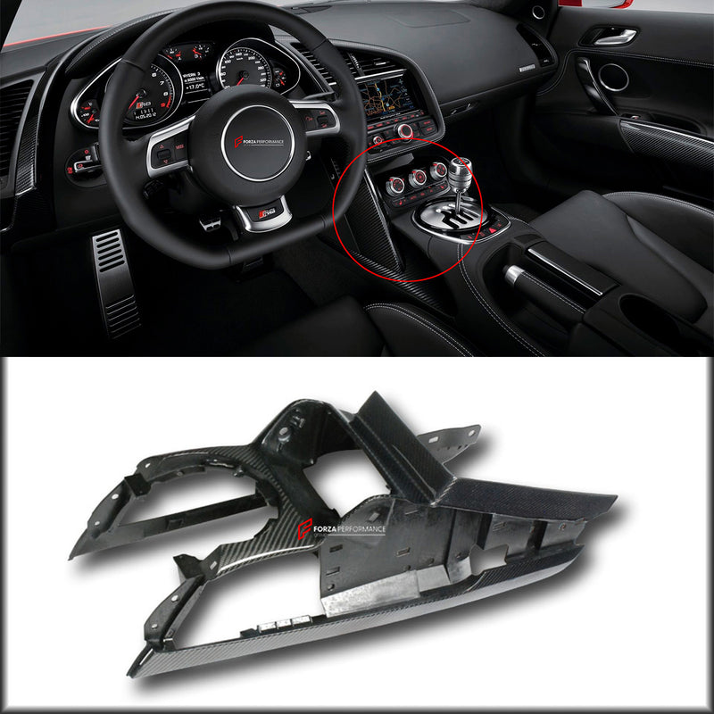 CARBON FIBER CENTER CONSOLE BASE for AUDI R8 V8 V10 2007 - 2012