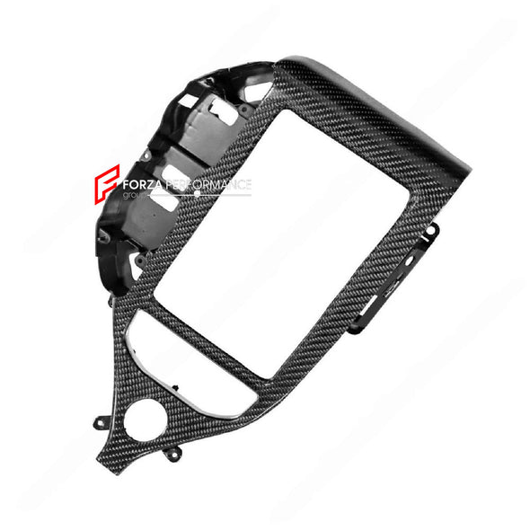 DRY CARBON CENTER CONSOLE SCREEN TRIM for MCLAREN 720S 2017 - 2023

Set includes:

Central Control Screen Trim

Material: Carbon Fiber

Note: Professional installation is required