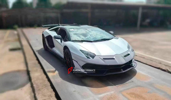 DRY CARBON CONVERSION BODY KIT for LAMBORGHINI AVENTADOR LP700 LP720 LP750 to LP770 SVJ

Set includes:

Front Bumper Assembly
Side Skirts
Side Skirts Add-ons
Rear Engine Cover
Rear Wing Spoiler With Base
Rear Bumper
Rear Diffuser
Door Panels