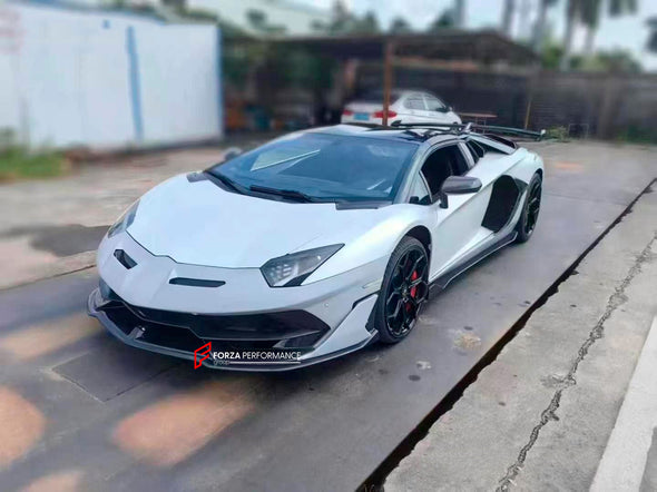DRY CARBON CONVERSION BODY KIT for LAMBORGHINI AVENTADOR LP700 LP720 LP750 to LP770 SVJ

Set includes:

Front Bumper Assembly
Side Skirts
Side Skirts Add-ons
Rear Engine Cover
Rear Wing Spoiler With Base
Rear Bumper
Rear Diffuser
Door Panels