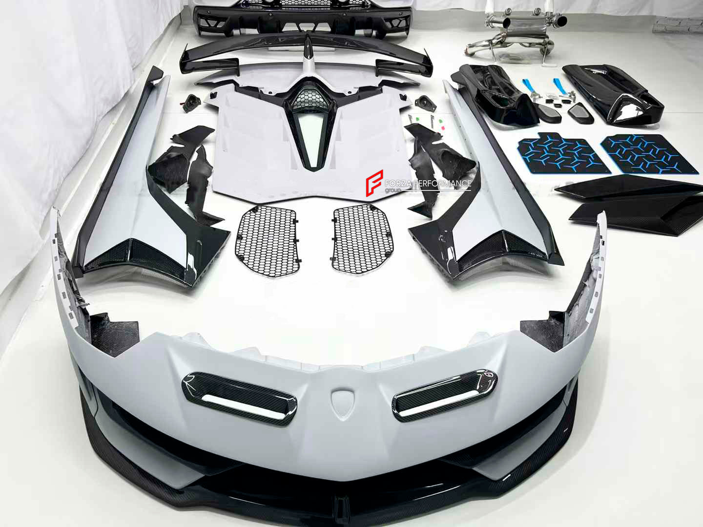 Dry Carbon Fiber Conversion Body Kit For Lamborghini Aventador LP700 LP720 LP750 Upgrade to LP770 SVJ  Set include:  Front Bumper Assembly Side Skirts Side Skirts Add-ons Rear Engine Cover Rear Wing Spoiler With Base Rear Bumper Rear Diffuser Door Panels Material: Dry Carbon  NOTE: Professional installation is required