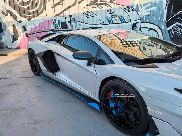 Dry Carbon Fiber Conversion Body Kit For Lamborghini Aventador LP700 LP720 LP750 Upgrade to LP770 SVJ  Set include:  Front Bumper Assembly Side Skirts Side Skirts Add-ons Rear Engine Cover Rear Wing Spoiler With Base Rear Bumper Rear Diffuser Door Panels Material: Dry Carbon  NOTE: Professional installation is required