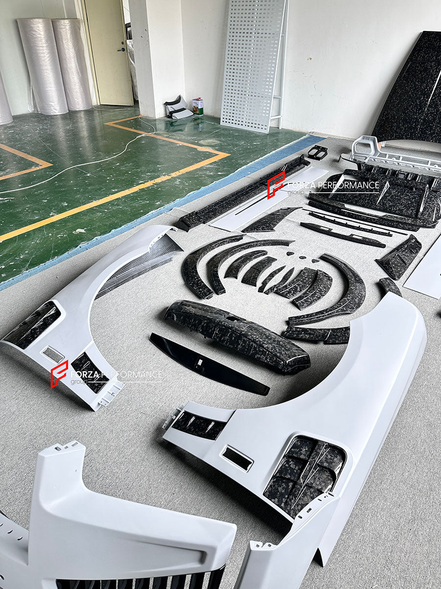 DRY CARBON CONVERSION BODY KIT for ROLLS-ROYCE CULLINAN SERIES 1 2018 - 2025 upgrade to SERIES 2 FACELIFT



Set includes:

Front Lip
Front Bumper
Front Bumper Meshes

Headlights
Front Grille Frame
Hood / Bonnet
Front Fenders
Fenders Flares
Door Covers
Side Skirts
Roof Spoiler
D-Pillar Panel
Rear Trunk Spoiler
Rear Panel
Rear Bumper
Rear Diffuser
Exhaust Tips
Material: Dry Carbon