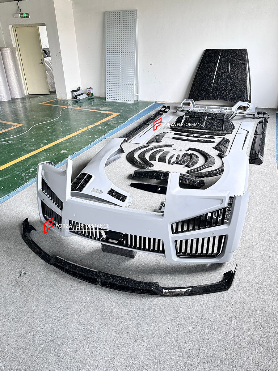DRY CARBON CONVERSION BODY KIT for ROLLS-ROYCE CULLINAN SERIES 1 2018 - 2025 upgrade to SERIES 2 FACELIFT



Set includes:

Front Lip
Front Bumper
Front Bumper Meshes

Headlights
Front Grille Frame
Hood / Bonnet
Front Fenders
Fenders Flares
Door Covers
Side Skirts
Roof Spoiler
D-Pillar Panel
Rear Trunk Spoiler
Rear Panel
Rear Bumper
Rear Diffuser
Exhaust Tips
Material: Dry Carbon