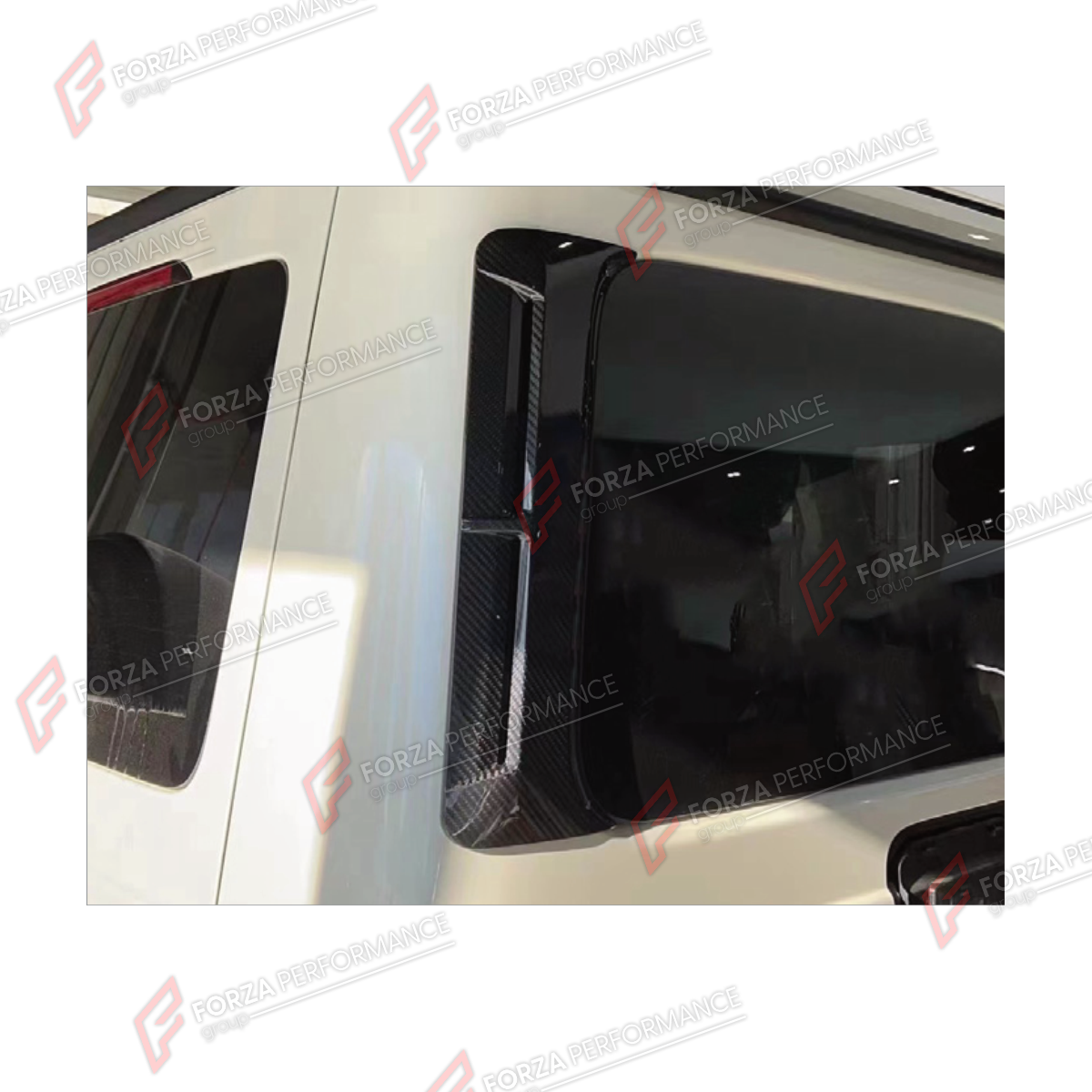 DRY CARBON D-PILLAR AIR VENTS for MERCEDES-BENZ G-CLASS W464 2019 - 2024 FORZA PERFORMANCE custom fit Original Style

Set includes:
D-Pillar Air Vents

Material: Dry Carbon

NOTE: Professional installation is required.