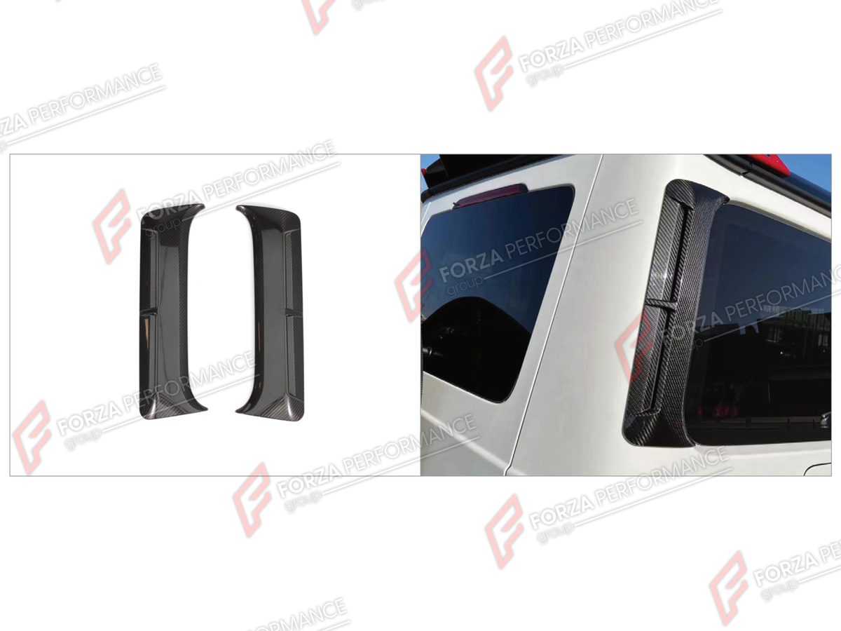 DRY CARBON D-PILLAR AIR VENTS for MERCEDES-BENZ G-CLASS W464 2019 - 2024 FORZA PERFORMANCE custom fit LM Style

Set includes:
D-Pillar Air Vents

Material: Dry Carbon

NOTE: Professional installation is required.