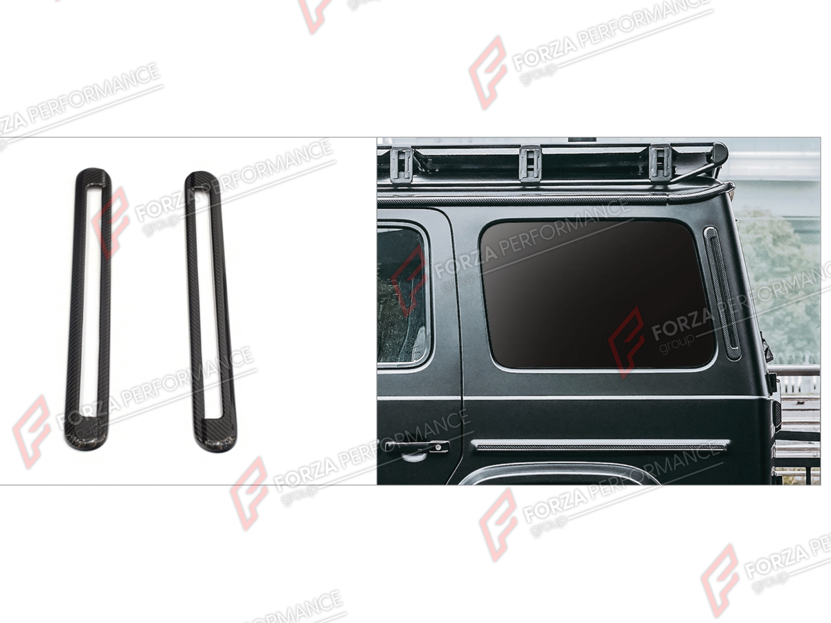 DRY CARBON D-PILLAR COVERS for MERCEDES-BENZ G-CLASS W465 G63 G450D G500 G550 2025+

Set includes:
D-Pillar Covers

Material: Dry Carbon

NOTE: Professional installation is required.