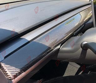 DRY CARBON DASHBOARD TRIM for TESLA MODEL 3 MODEL Y 2020 - 2025