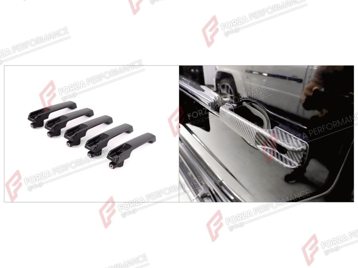 DRY CARBON DOOR HANDLE COVERS for MERCEDES-BENZ G-CLASS W464 2019 - 2024

Set includes:
Door Handle Covers

Material: Dry Carbon

NOTE: Professional installation is required.