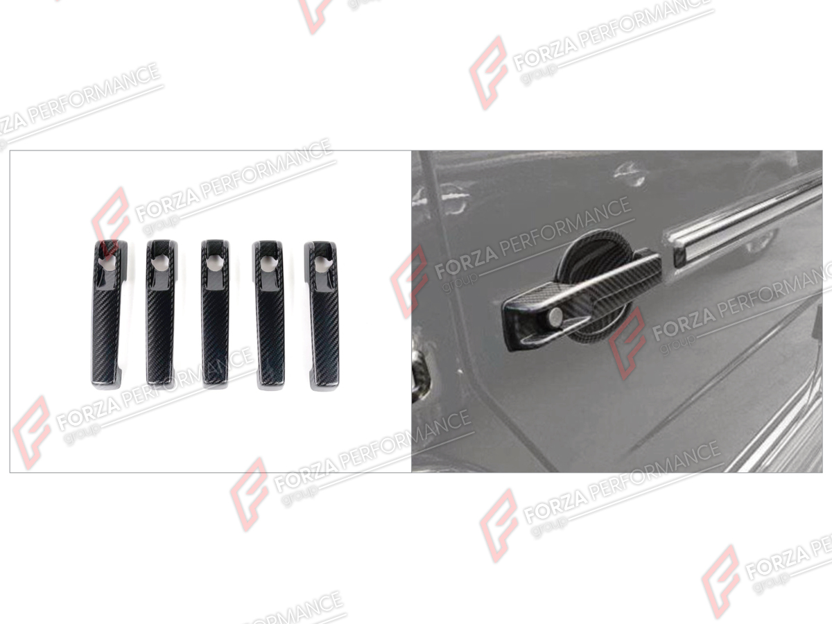 DRY CARBON DOOR HANDLE COVERS for MERCEDES-BENZ G-CLASS W464 2019 - 2024

Set includes:
Door Handle Covers

Material: Dry Carbon

NOTE: Professional installation is required.