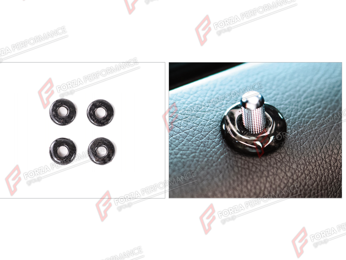 DRY CARBON DOOR LOCK TRIM COVERS for Mercedes-Benz G-Class W464 G63 G350 G350D G400D G500 G550 2019 - 2024
Set includes:

Door Lock Trim Covers
Material: Dry Carbon

NOTE: Professional installation is required.