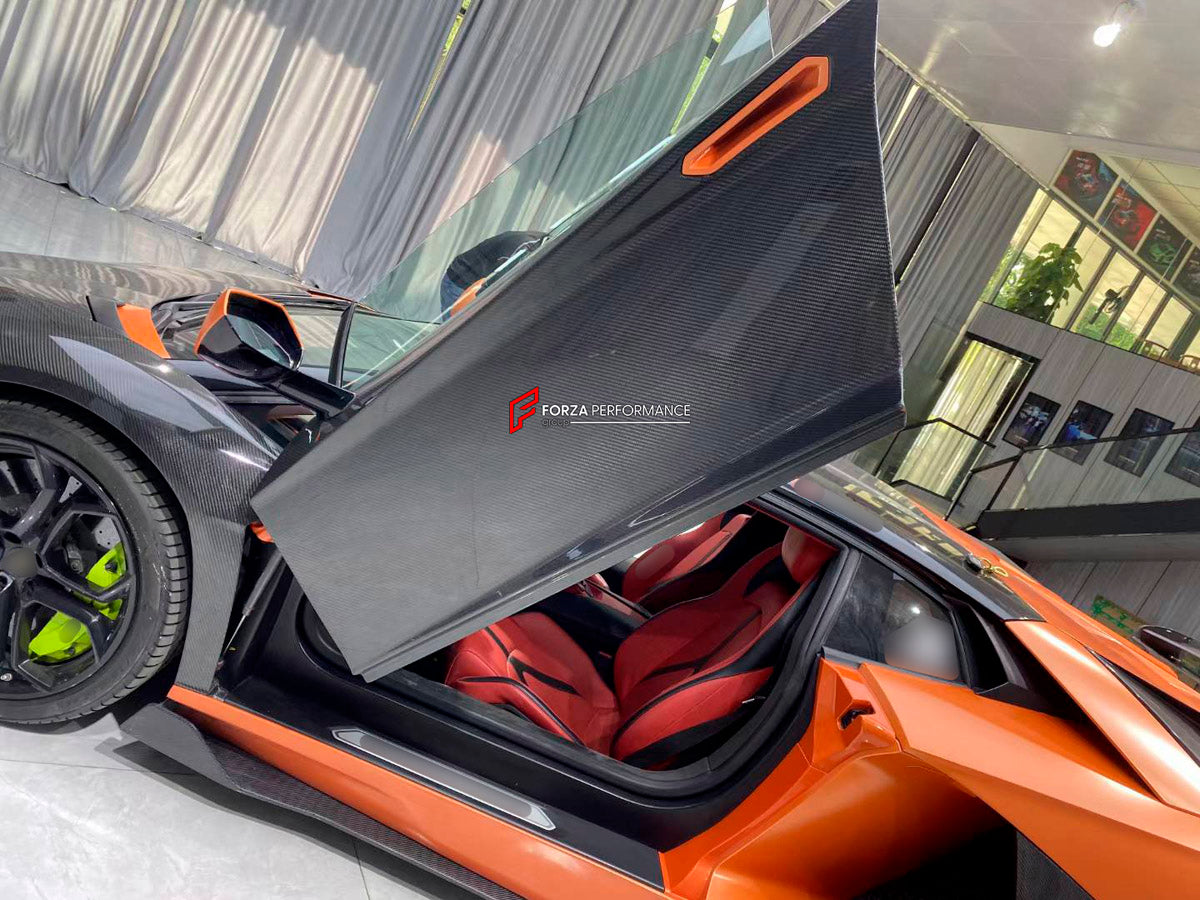 DRY CARBON Doors for Lamborghini Aventador LP700 LP720 LP750 2011 - 2022
Set includes:

Doors
Material: Dry Carbon

NOTE: Professional installation is required.