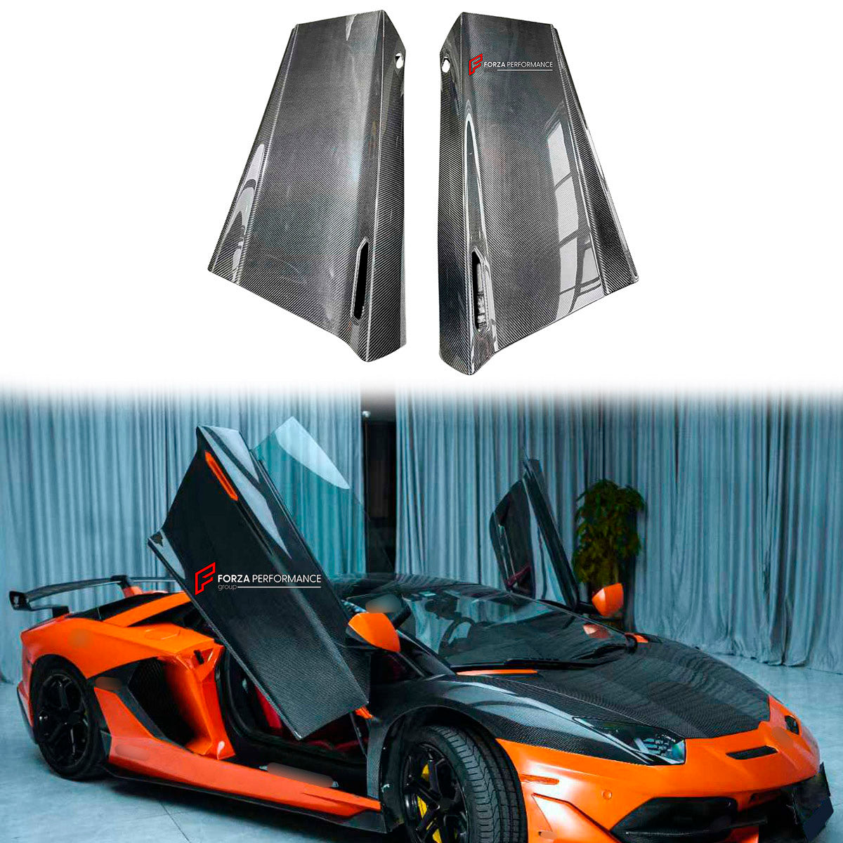 DRY CARBON Doors for Lamborghini Aventador LP700 LP720 LP750 2011 - 2022
Set includes:

Doors
Material: Dry Carbon

NOTE: Professional installation is required.