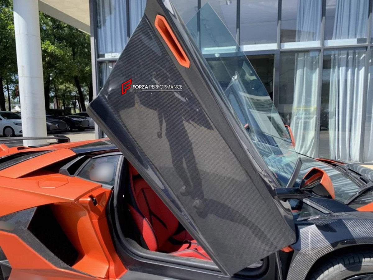 DRY CARBON Doors for Lamborghini Aventador LP700 LP720 LP750 2011 - 2022
Set includes:

Doors
Material: Dry Carbon

NOTE: Professional installation is required.