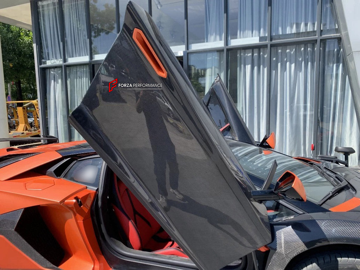 DRY CARBON Doors for Lamborghini Aventador LP700 LP720 LP750 2011 - 2022
Set includes:

Doors
Material: Dry Carbon

NOTE: Professional installation is required.