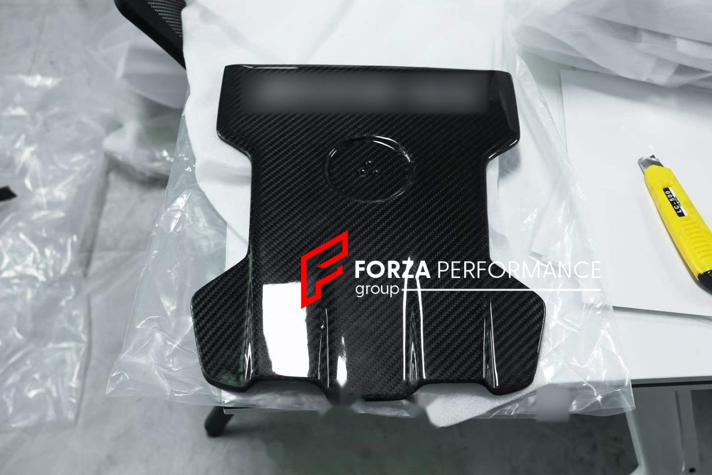 DRY CARBON ENGINE COVER for MERCEDES BENZ AMG G63 E63 S S63 GT63 S Forza Performance custom fit buy HD Carbon style design