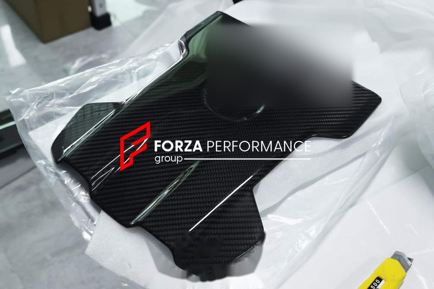 DRY CARBON ENGINE COVER for MERCEDES BENZ AMG G63 E63 S S63 GT63 S Forza Performance custom fit buy HD Carbon style design