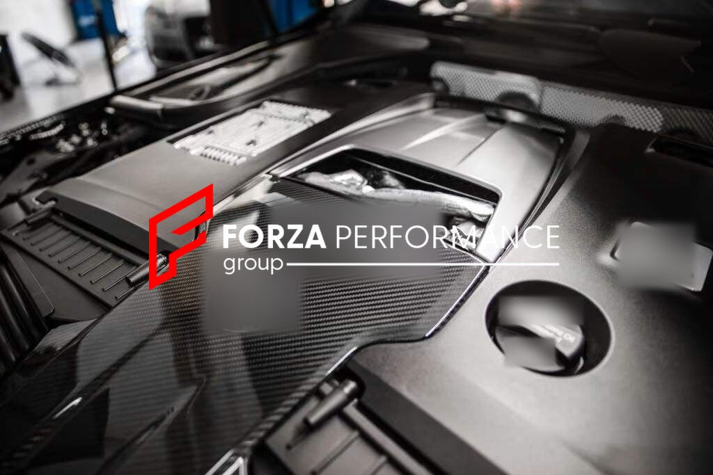 DRY CARBON ENGINE COVER for MERCEDES BENZ AMG G63 E63 S S63 GT63 S Forza Performance custom fit buy HD Carbon style design