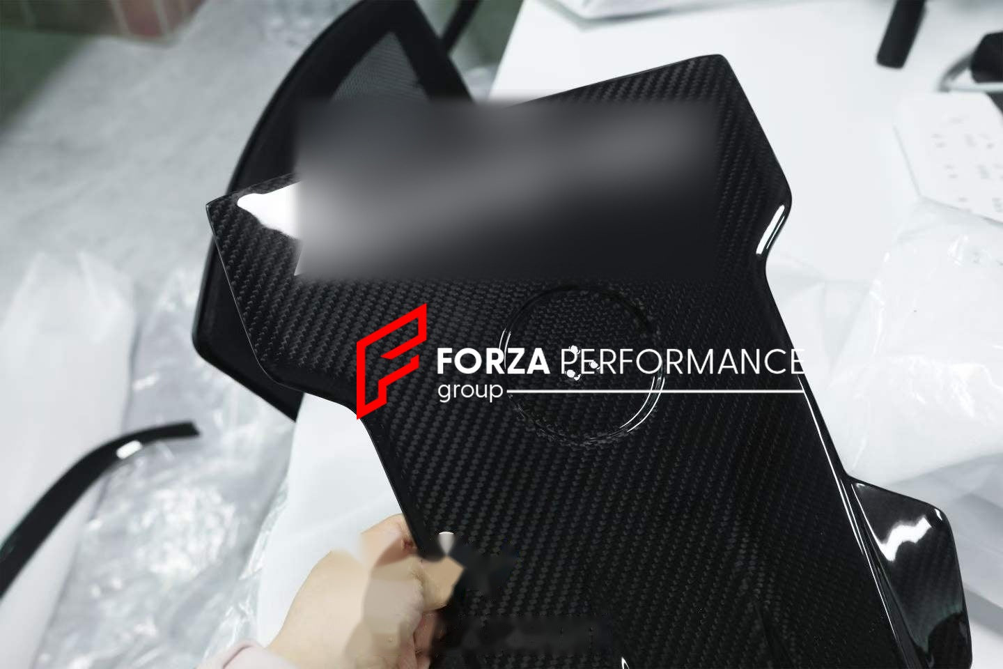 DRY CARBON ENGINE COVER for MERCEDES BENZ AMG G63 E63 S S63 GT63 S Forza Performance custom fit buy HD Carbon style design