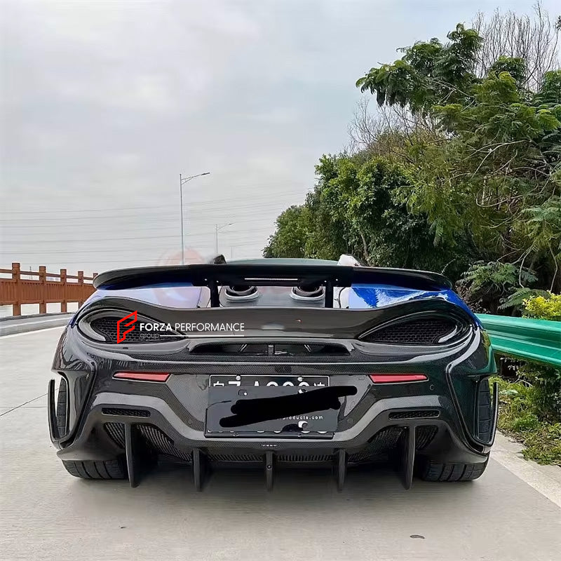 DRY CARBON ENGINE COVER WITH SPOILER for MCLAREN 540C 570S upgrade to 600LT