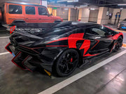DRY CARBON ENGINE COVER WITH SPOILER WING for LAMBORGHINI REVUELTO DUKE 2023+ custom fit buy Ragnarok style design