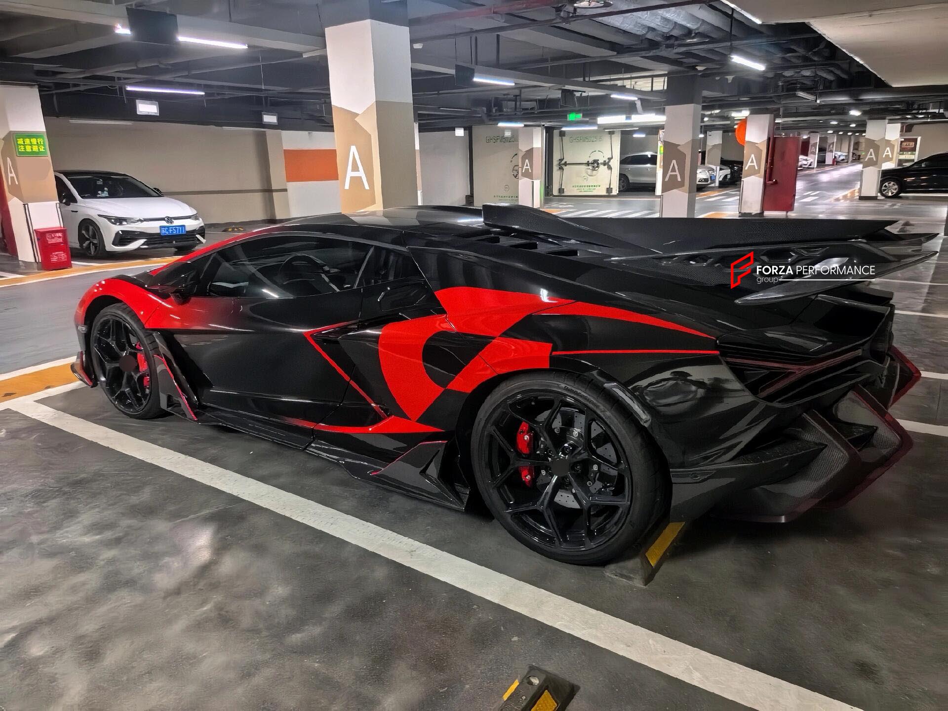 DRY CARBON ENGINE COVER WITH SPOILER WING for LAMBORGHINI REVUELTO DUKE 2023+ custom fit buy Ragnarok style design