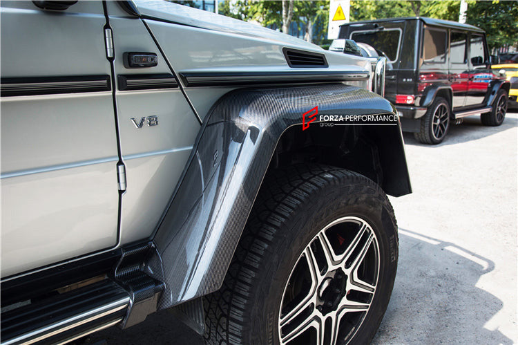 DRY CARBON FENDER FLARES for MERCEDES BENZ G CLASS W463 1990 - 2017

Set includes:

Fender Flares

Material: Dry Carbon

NOTE: Professional installation is required