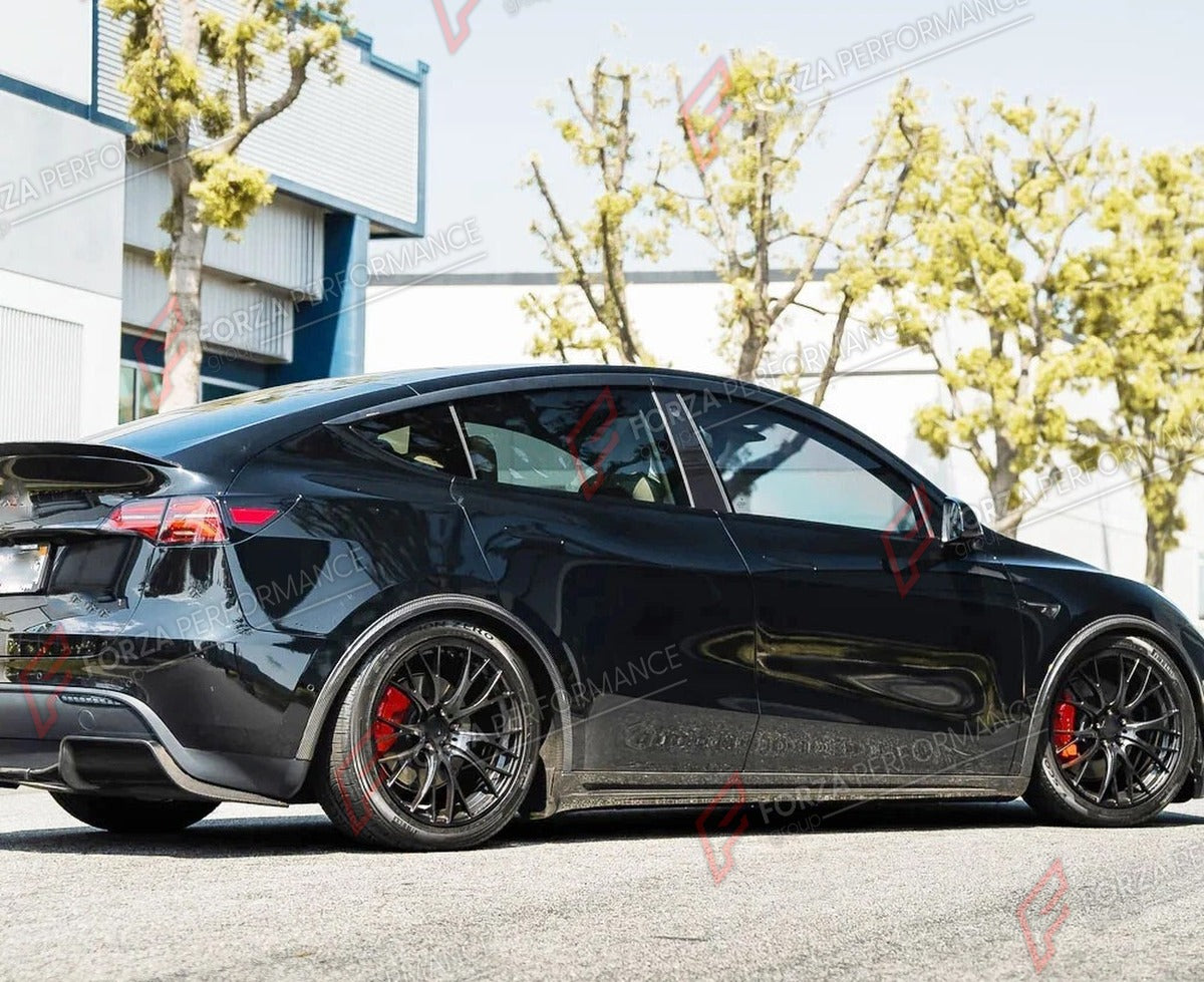 DRY CARBON FENDER FLARES for TESLA MODEL Y 2019 - 2023 FORZA PERFORMANCE Custom Fit
Set includes:

Fender Flares
Material: Dry Carbon

NOTE: Professional installation is required.

Why “Contact Us for Pricing”?
We don’t display fixed prices because our goal is to offer you the most competitive deal possible. Product costs often decrease over time, and by requesting a quote, you’ll receive our most up-to-date price on market.

SECURED PAYMENT METHODS
PayPal (+4.4% fee)
Visa / Mastercard / American Express (t