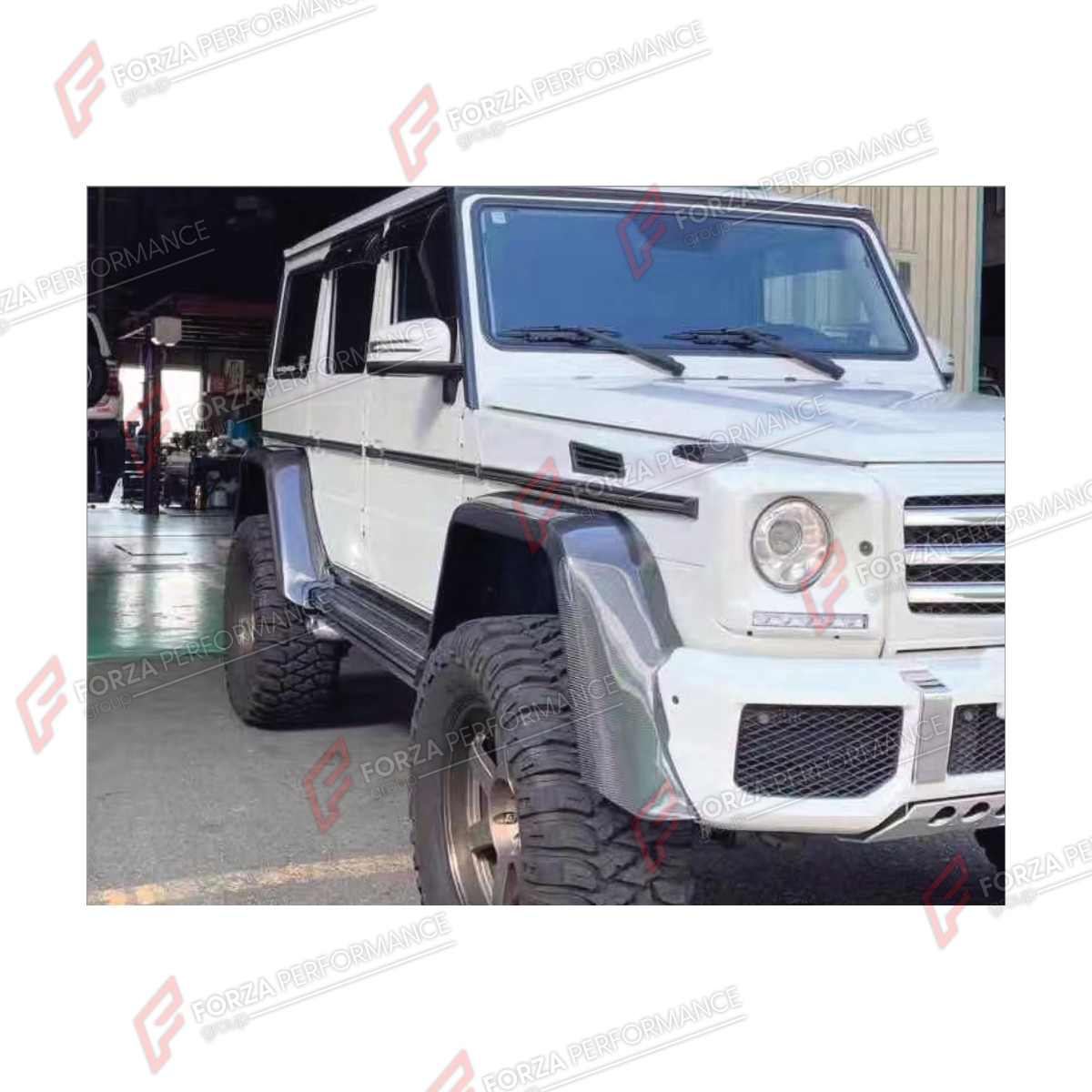 DRY CARBON FENDERS for MERCEDES-BENZ G-CLASS W463 2008 - 2018

Set includes:
Front Fenders
Rear Fenders

Material: Dry Carbon, Carbon, Plastic

NOTE: Professional installation is required.