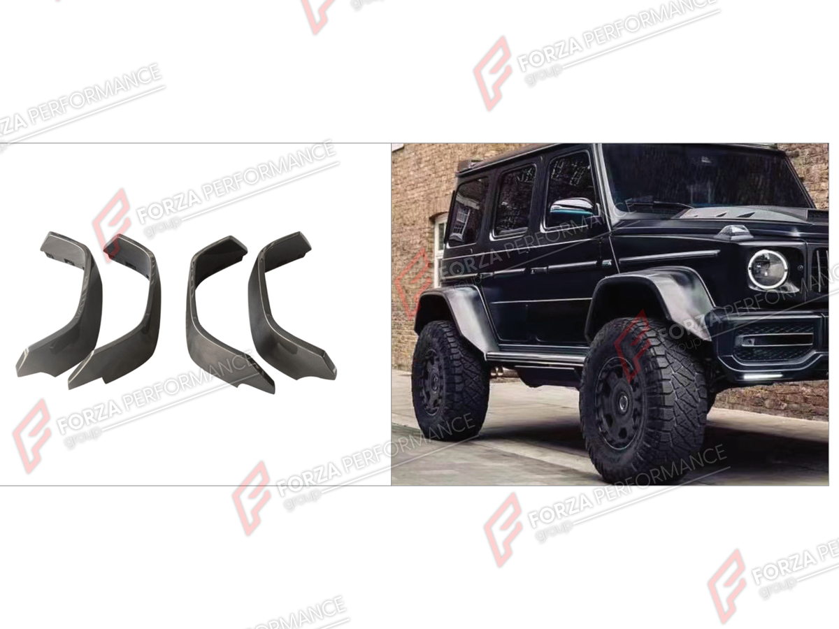 DRY CARBON FENDERS for MERCEDES-BENZ G-CLASS W464 4X4 2019 - 2024

Set includes:
Front Fenders
Rear Fenders

Material: Dry Carbon

NOTE: Professional installation is required.