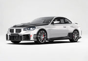 DRY CARBON FIBER BODY KIT for BMW M2 G87 2023+
Set includes:

Front Lip
Front Canards
Front Air Ducts
Hood Bonnet
Side Canards
Side Skirts
Rear Bumper Trims
Rear Canards
Rear Diffuser
Rear Spoiler
Material: Dry Carbon

NOTE: Professional installation is required.