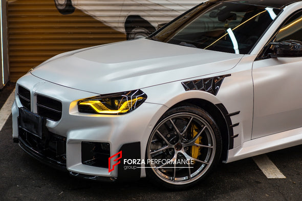 DRY CARBON FIBER BODY KIT for BMW M2/M2C G87  Set includes:  Front Lip Front Bumper Grille Front Grille Side Fender Add-ons Rear Diffuser Rear Bumper Add-ons Rear Spoiler