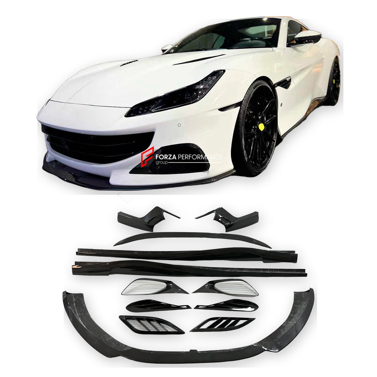 DRY CARBON FIBER BODY KIT for FERRARI PORTOFINO 2017 - 2021

Set includes:

Front Lip
Hood Air Vents
Side Trims
Side Skirts
Rear Spoiler
Rear Diffuser

Production time: 10 days

Material: Dry Carbon Fiber

NOTE: Professional installation is required

Payment ►
Visa

Mastercard

PayPal with a credit card (add 4.4% at checkout)
Payoneer
Cryptocurrency
Shipment ►
By express DHL/UPS/TNT/FedEx
To the local international airport
Special line by air
Special line by the sea
To Europe and the UK by train

Please let