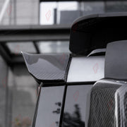 DRY CARBON FIBER BODY KIT for LAND ROVER DEFENDER 90 110 L663 2020+
Set includes:

Front Grille Trim
Hood Bonnet
Hood Vent Covers
Fender Flares
Side Storage Box
Spare Wheel Tire Cover
Steering Wheel
Interior Trim Kit
Roof Spoiler with Light
Material: Dry Carbon Fiber

NOTE: Professional installation is required.