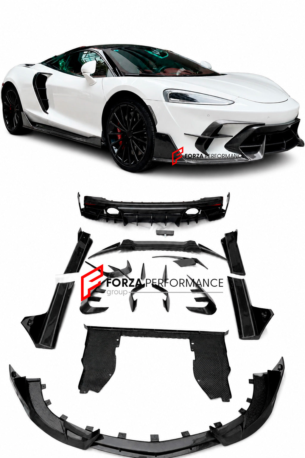 DRY CARBON FIBER BODY KIT for MCLAREN GT 2020+ Forza Performance custom fit buy IMP Design Performance
