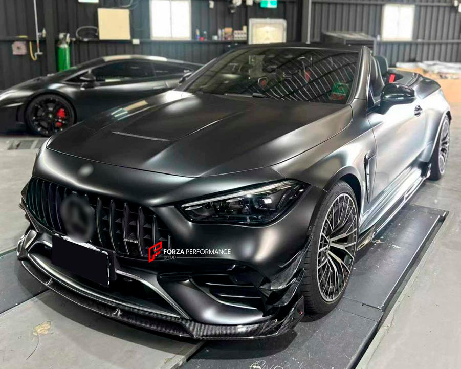 DRY CARBON FIBER BODY KIT for MERCEDES BENZ CLE 53 AMG A236 CONVERTIBLE 2024+
Set includes:

Front Lip
Front Side Canards
Side Skirts
Rear Diffuser
Material: Dry Carbon Fiber

NOTE: Professional installation is required.