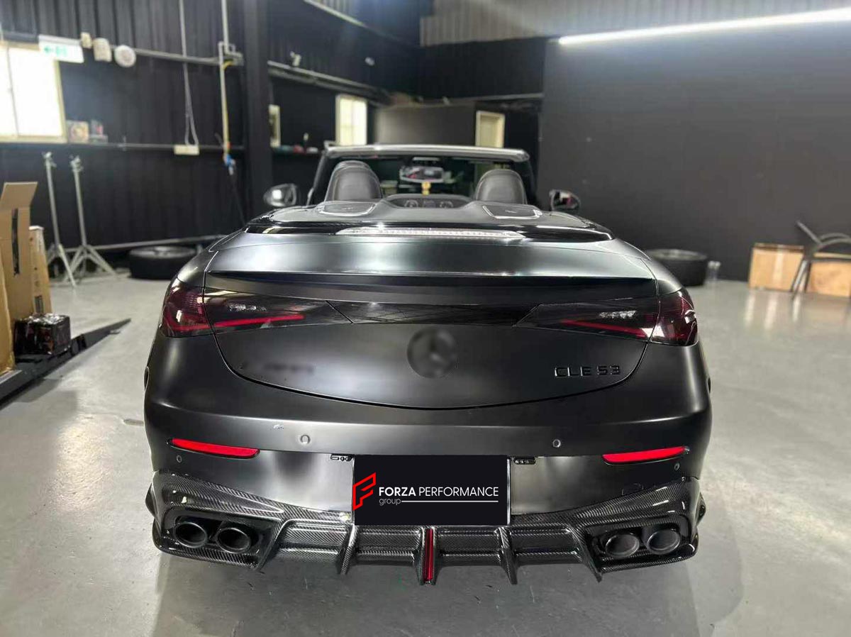 DRY CARBON FIBER BODY KIT for MERCEDES BENZ CLE 53 AMG A236 CONVERTIBLE 2024+
Set includes:

Front Lip
Front Side Canards
Side Skirts
Rear Diffuser
Material: Dry Carbon Fiber

NOTE: Professional installation is required.