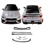 DRY CARBON FIBER BODY KIT for MERCEDES BENZ CLE 53 AMG A236 CONVERTIBLE 2024+
Set includes:

Front Lip
Front Side Canards
Side Skirts
Rear Diffuser
Material: Dry Carbon Fiber

NOTE: Professional installation is required.