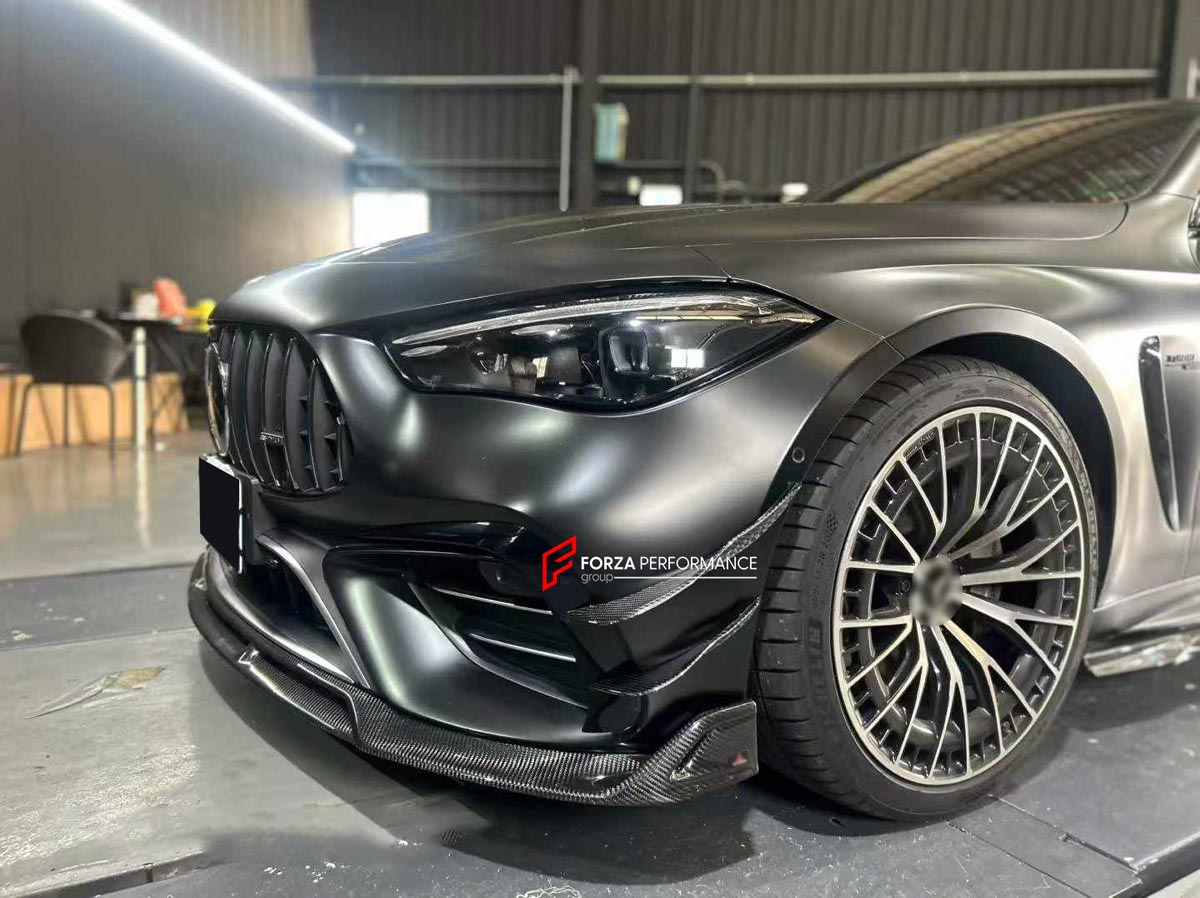 DRY CARBON FIBER BODY KIT for MERCEDES BENZ CLE 53 AMG A236 CONVERTIBLE 2024+
Set includes:

Front Lip
Front Side Canards
Side Skirts
Rear Diffuser
Material: Dry Carbon Fiber

NOTE: Professional installation is required.