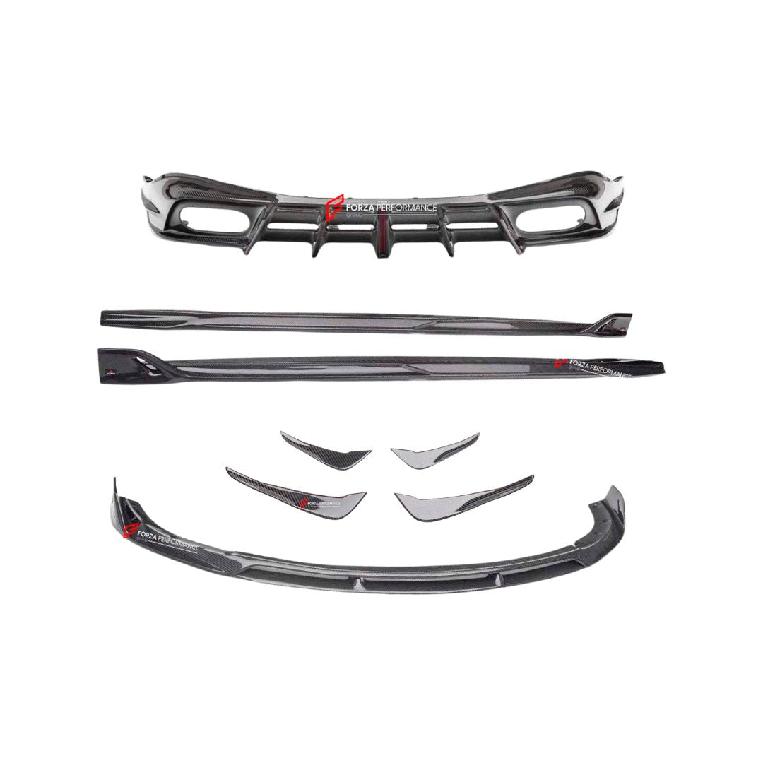 DRY CARBON FIBER BODY KIT for MERCEDES BENZ CLE 53 AMG A236 CONVERTIBLE 2024+
Set includes:

Front Lip
Front Side Canards
Side Skirts
Rear Diffuser
Material: Dry Carbon Fiber

NOTE: Professional installation is required.