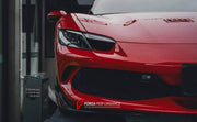 DRY CARBON FIBER BODY KIT for FERRARI 296 GTB  Set includes: Front Canards Rear Diffuser Side Skirts